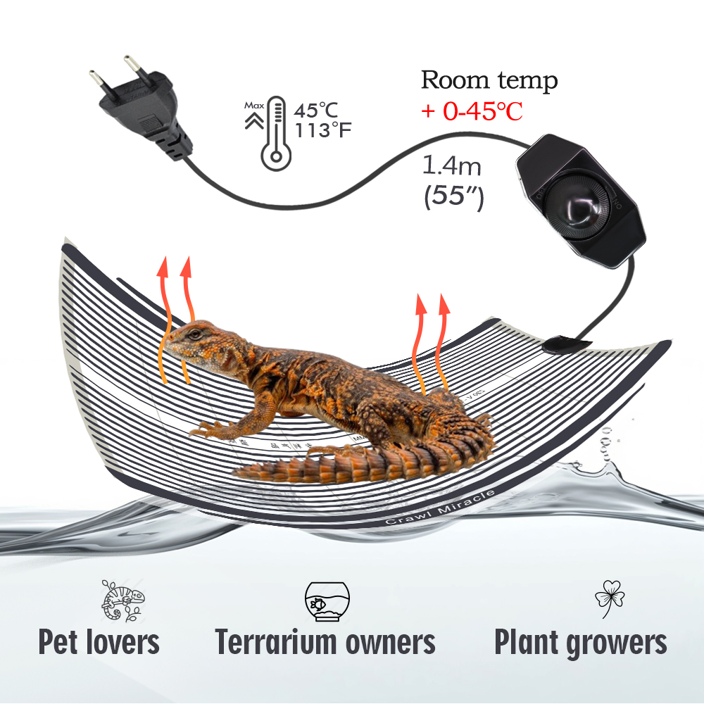 온도 조절식 온도 조절기가 있는 그래핀 파충류 난방 매 - Reptile Heating Mat 리뷰 및 가격
