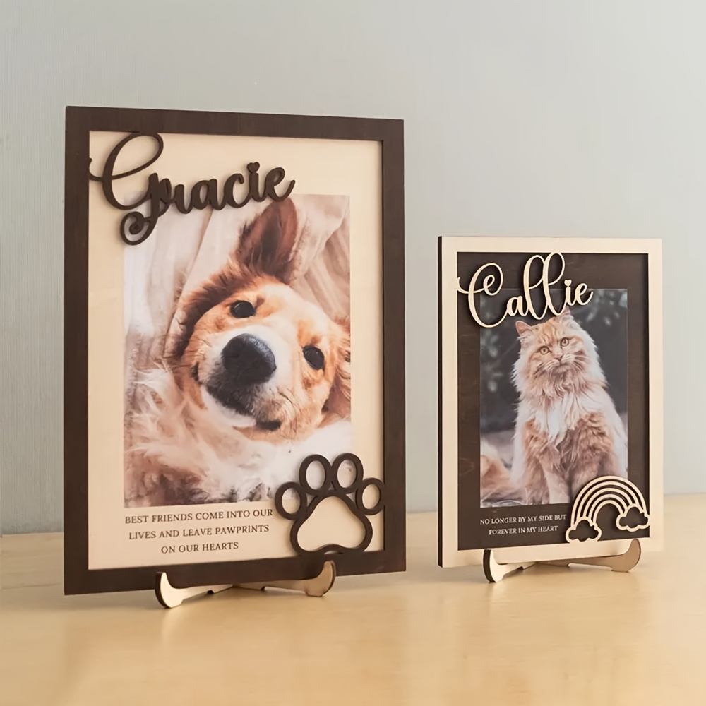 맞춤 제작 가능한 나무 애완동물 사진 액자 (이름과 날 - Pet Supplies Outlet 리뷰 및 가격