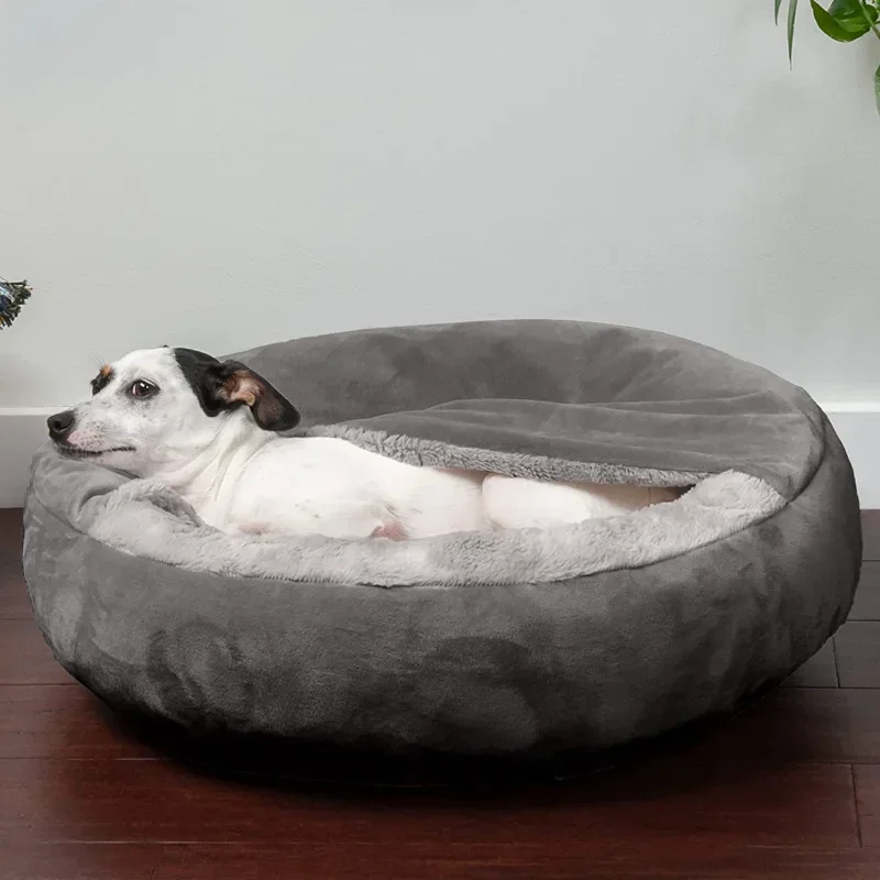 반폐쇄형 개 사육장, 소형 및 중형 애완동물 수면 패드 - Calming Dog Bed 리뷰 및 가격