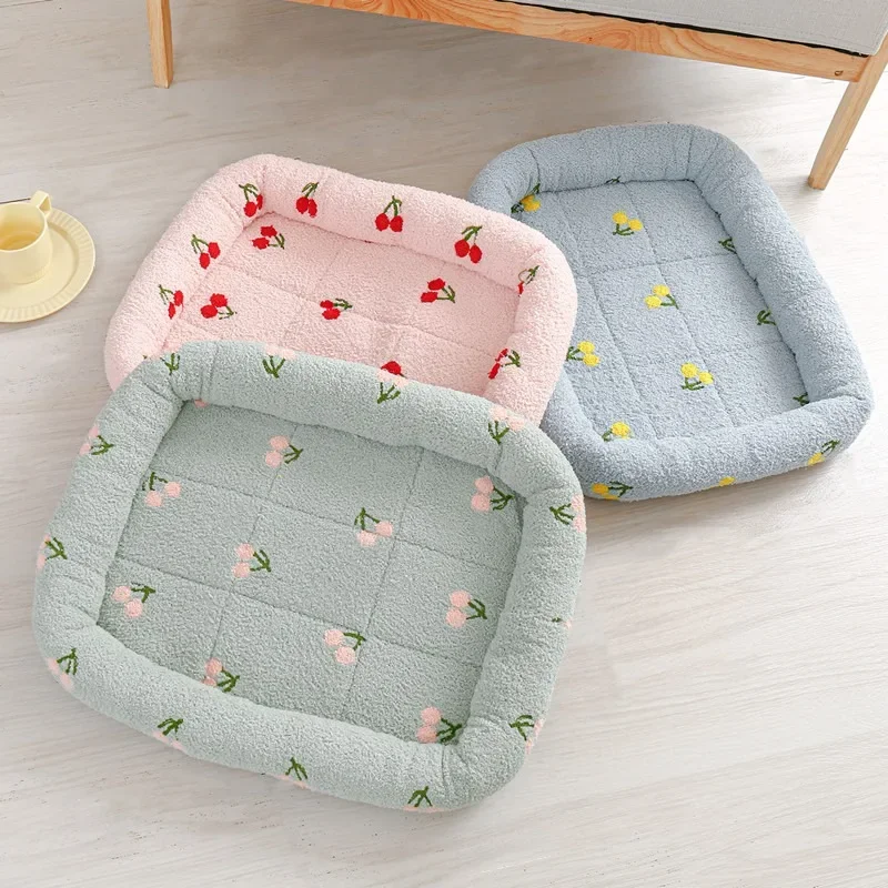 범용 개집 클라우드 벨벳 체리 프린트 애완 동물 쿠션, - Calming Dog Bed 리뷰 및 가격