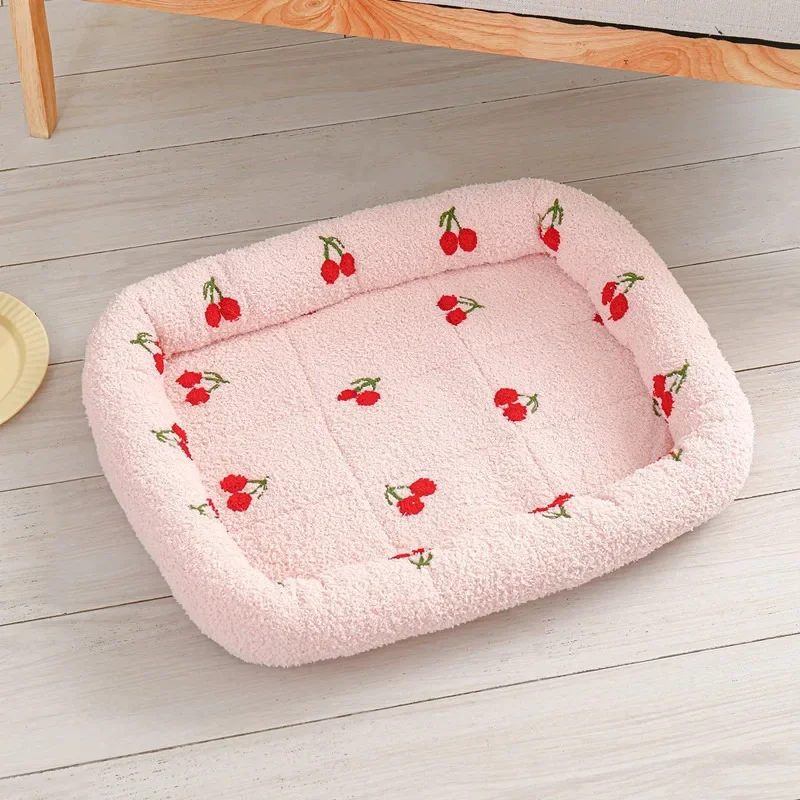 범용 개집 클라우드 벨벳 체리 프린트 애완 동물 쿠션, - Calming Dog Bed 리뷰 및 가격