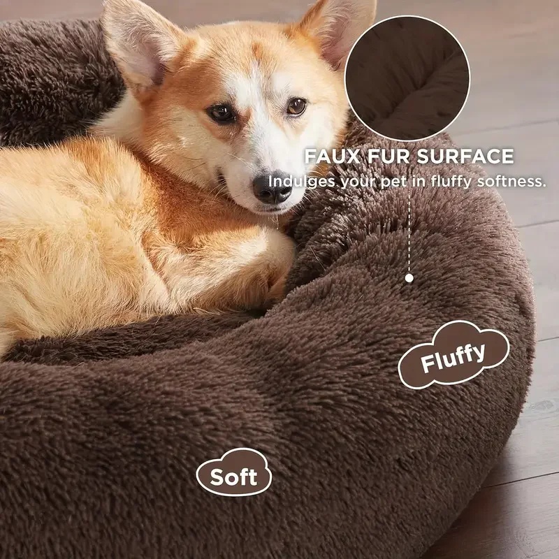 둥근 플러시 강아지 침대 겨울용 따뜻한 고양이 침대 세 - Calming Dog Bed 리뷰 및 가격